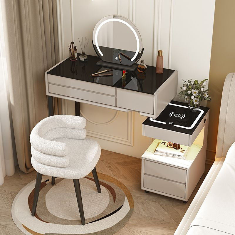 Smart Solid Wood Dressing Table Wireless Charging Bedroom Makeup Single Cabinet Modern Simple