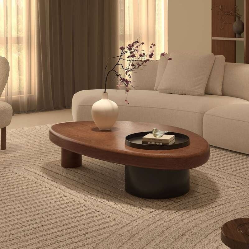 Antique Chinese Solid Wood Living Room Home Wabi Style Creative Storage Coffee Table