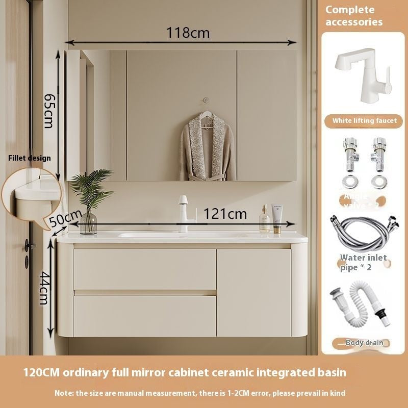 QW- Ins Style Storage Cabinet, Smart Mirror Cabinet for Bathroom, Bathroom Sink Set