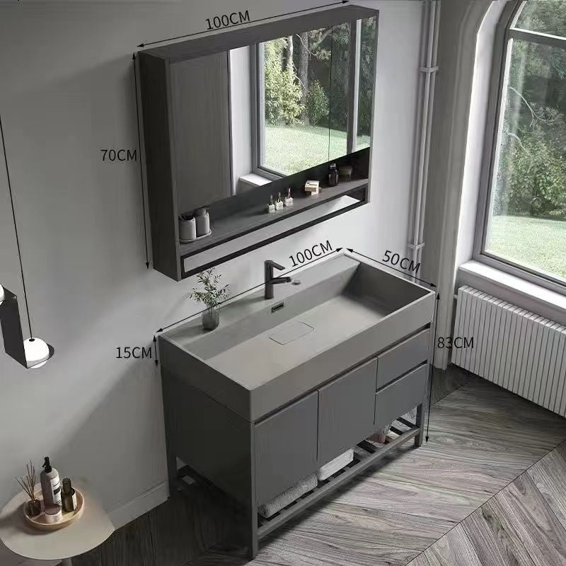 QW- Smart Mirror Real Wood Storage Bathroom Wash Cabinet