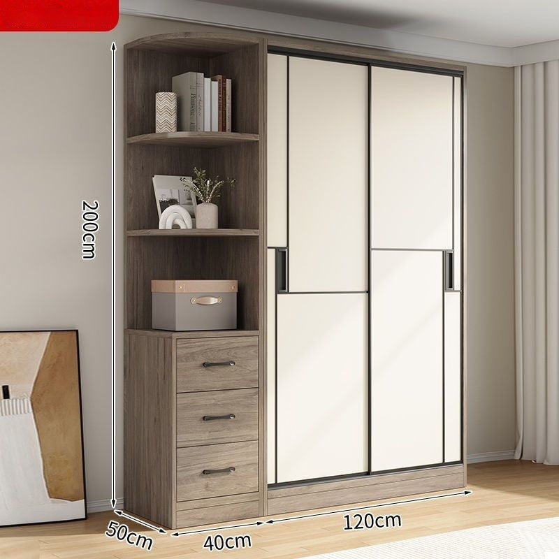 Sliding Door Home Bedroom Solid Wood Wardrobe 1.8m