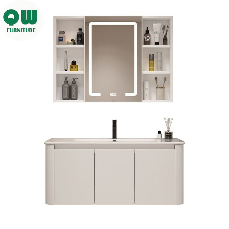 QW- Basin space aluminum integrated basin cabinet, bathroom mirror, storage cabinet
