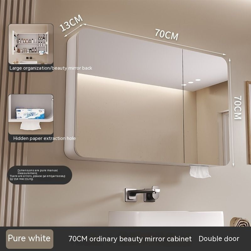 QW- Smart Mirror Cabinet Bathroom Aluminum Metal Can Display Time and Clear Fog