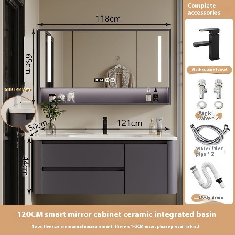 QW- Ins Style Storage Cabinet, Smart Mirror Cabinet for Bathroom, Bathroom Sink Set