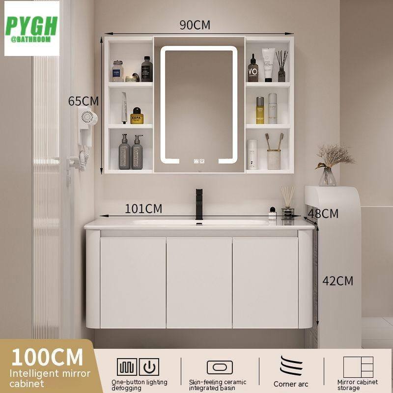 QW- Basin space aluminum integrated basin cabinet, bathroom mirror, storage cabinet