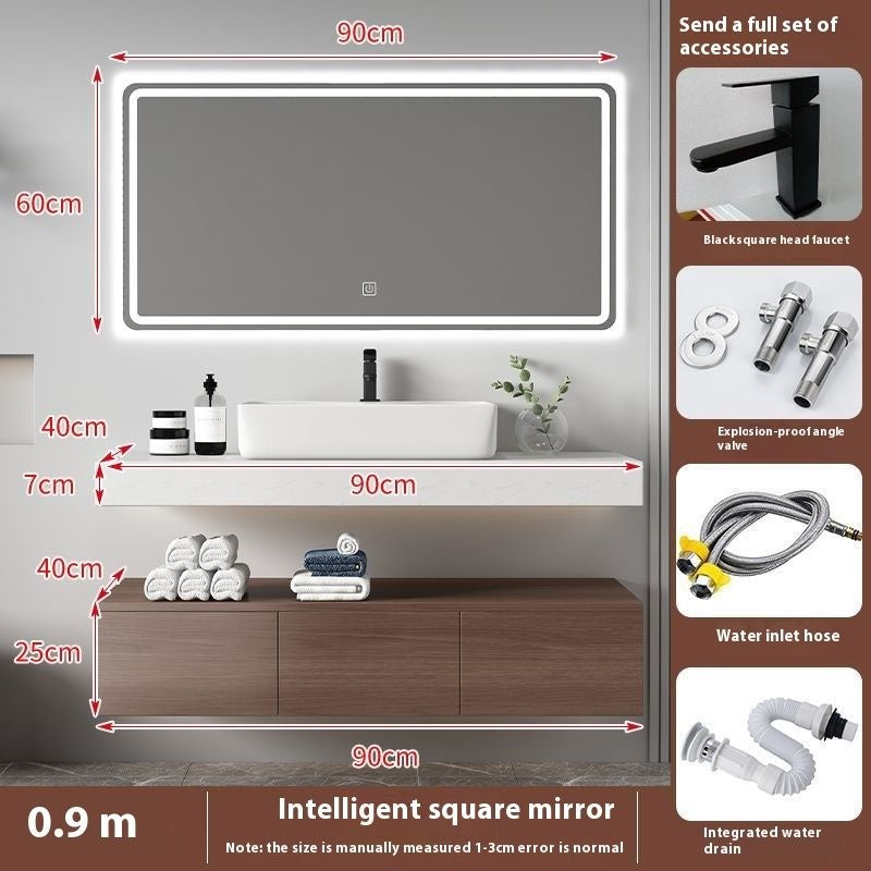 QW- Kabinet Penyimpanan Bilik Mandi, Singki, Kaunter Cermin Pintar 