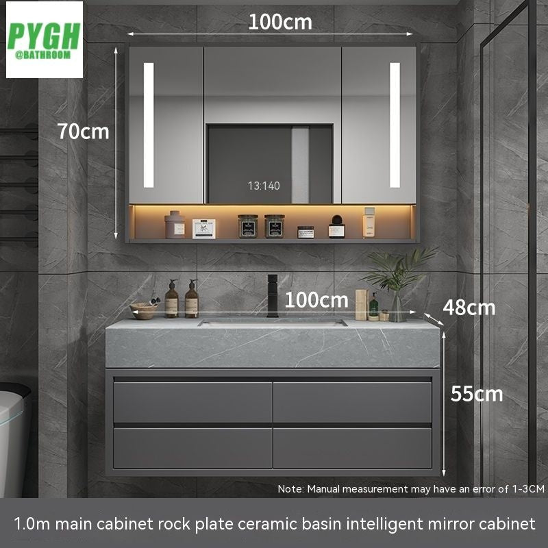 QW- Real wood storage smart mirror bathroom, sink cabinet for bathroom
