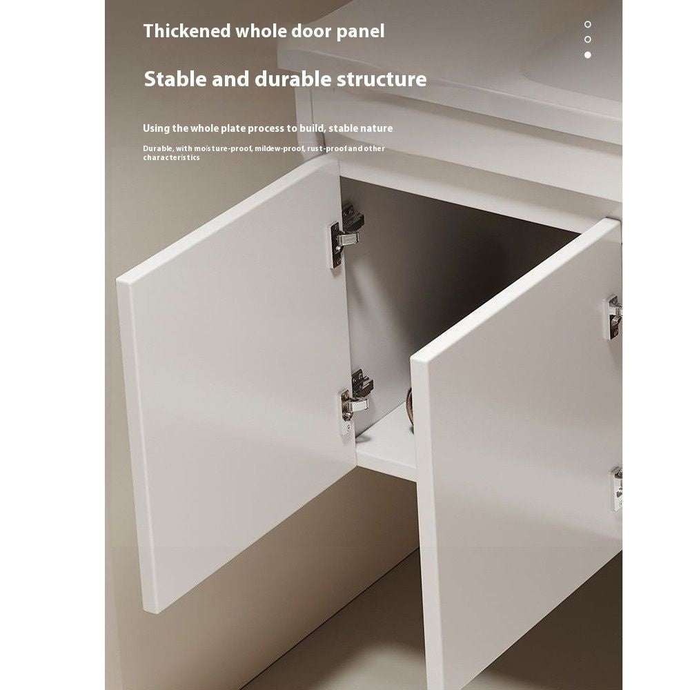 QW- alloy Aluminum makes a storage cabinet for the bathroom, mirror cabinet, and sink set.