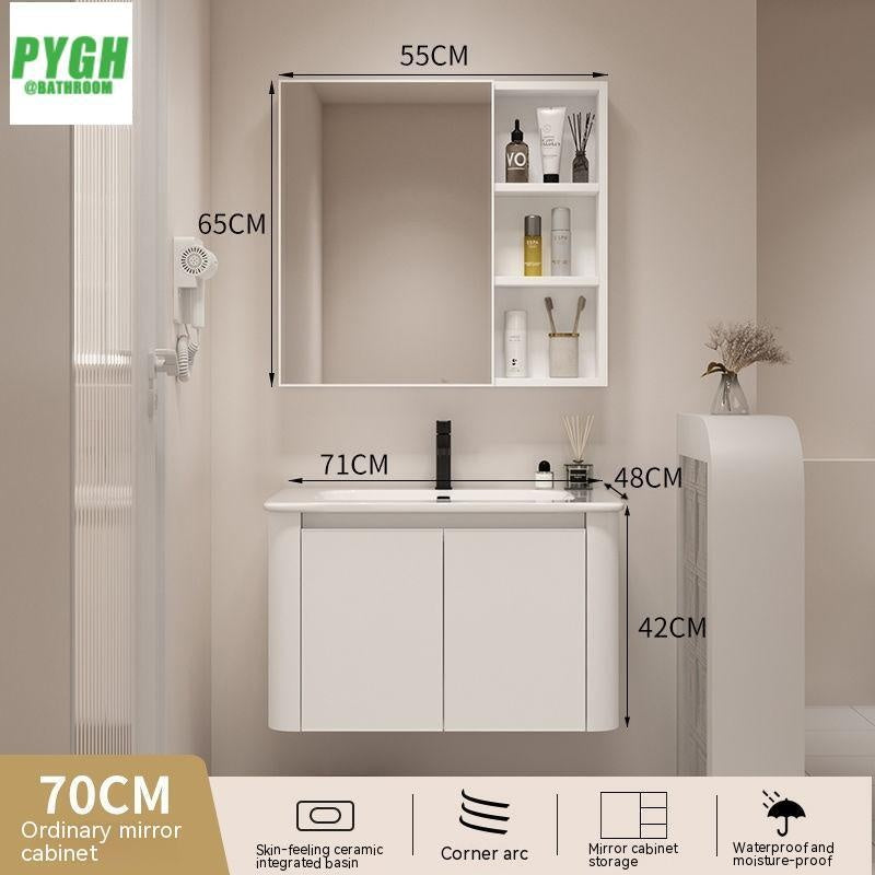 QW- Basin space aluminum integrated basin cabinet, bathroom mirror, storage cabinet