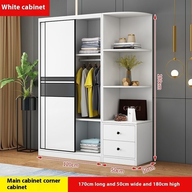 Kabinet moden ringkas pintu gelangsar bilik tidur rumah kayu padu