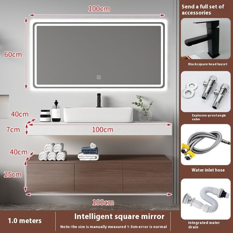 QW- Kabinet Penyimpanan Bilik Mandi, Singki, Kaunter Cermin Pintar 