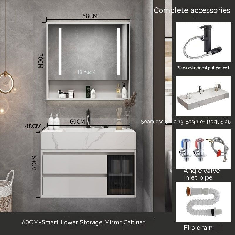 QW- Smart Bathroom, Mirror Bathroom Storage Cabinet, Basin Set
