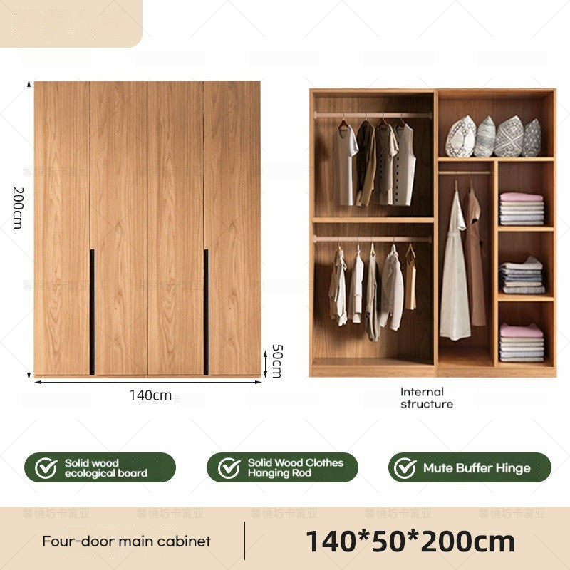 Home Bedroom Solid Wood Easy Assembly Small Wardrobe Children's Storage Cabinet