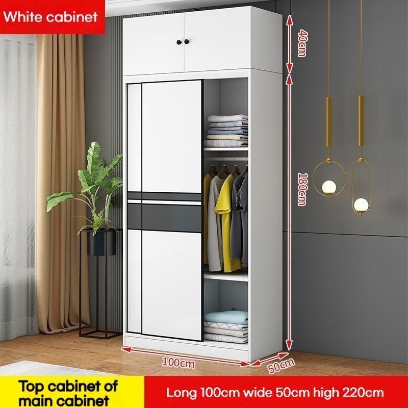 Kabinet moden ringkas pintu gelangsar bilik tidur rumah kayu padu