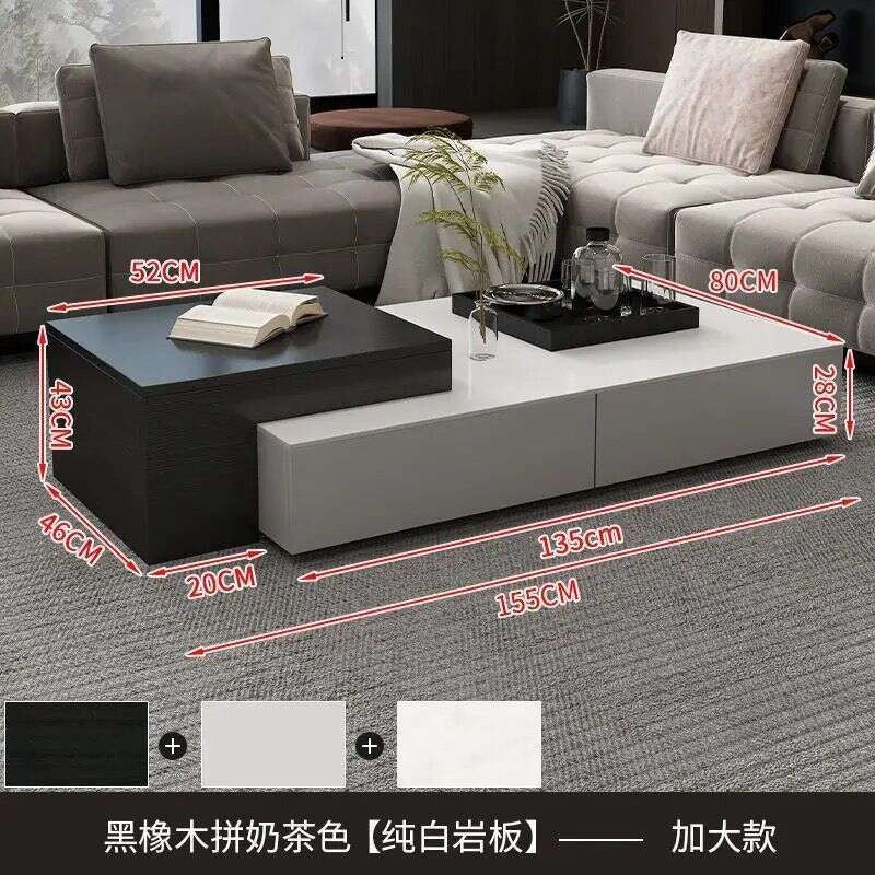 Meja Kopi Batu Boleh Laras Pelbagai Fungsi untuk Ruang Tamu. Kegunaan rumah moden yang ringkas. Meja teh yang elegan dan berkelas.