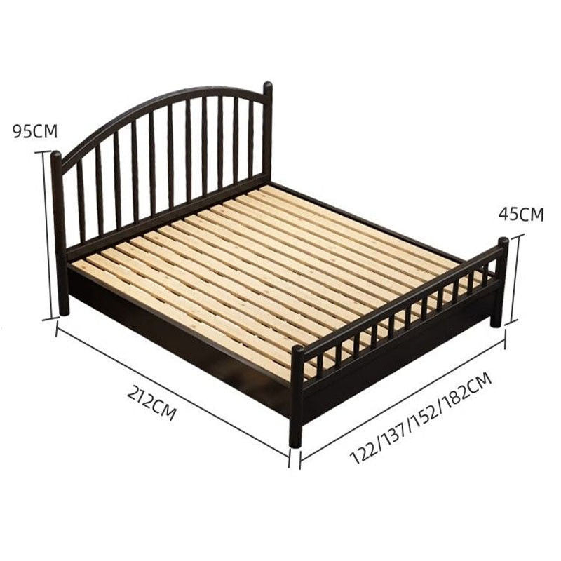 Katil gaya puteri moden Jepun kayu padu Nordik 1.8 inci double ringkas 1.2 meter