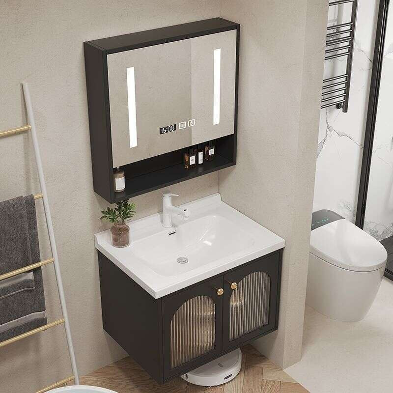 QW- Kabinet kaca pintar untuk storan bilik mandi, lebar 40 cm.