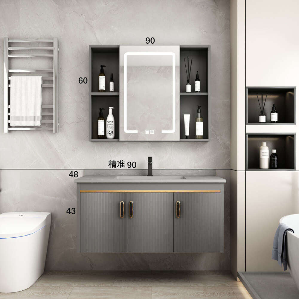 Kabinet Penyimpanan Aluminium QW- Cermin Pintar di Bilik Mandi, Singki Bilik Mandi 