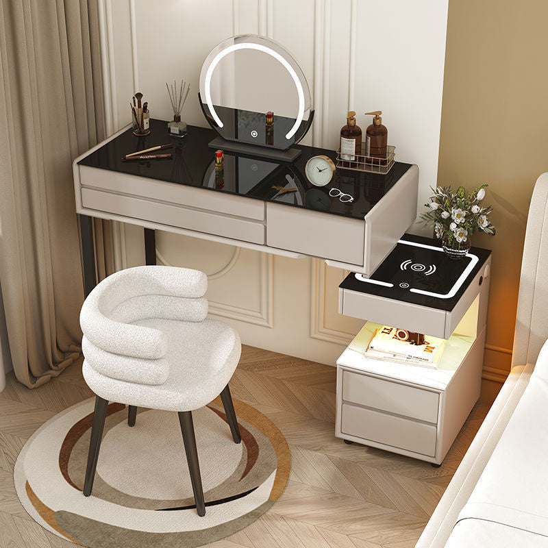 Smart Solid Wood Dressing Table Wireless Charging Bedroom Makeup Single Cabinet Modern Simple