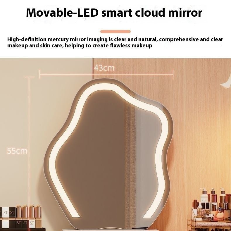 Solid Wood Mirror One Cabinet, Modern Bedside Table, Dressing Table