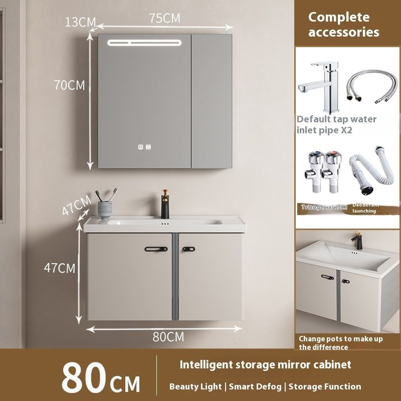 Kabinet simpanan bilik mandi pintar cermin keluli tahan karat aluminium QW- 