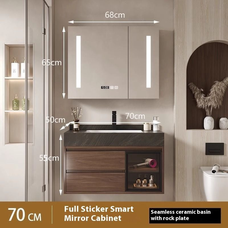 QW- Smart Mirror Real Wood Storage Cabinet in the Bathroom, Bathroom Sink Set
