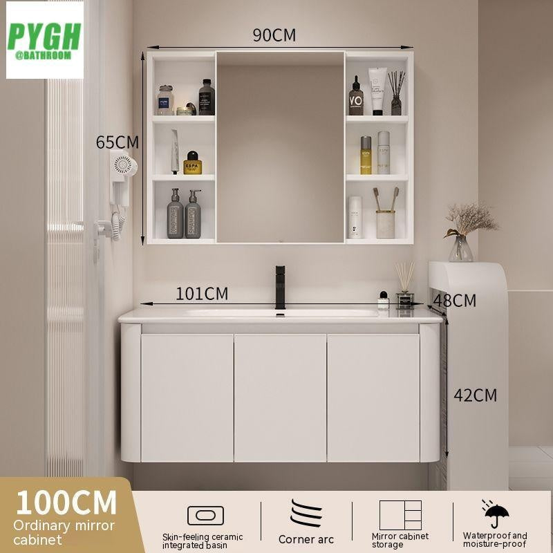 QW- Basin space aluminum integrated basin cabinet, bathroom mirror, storage cabinet