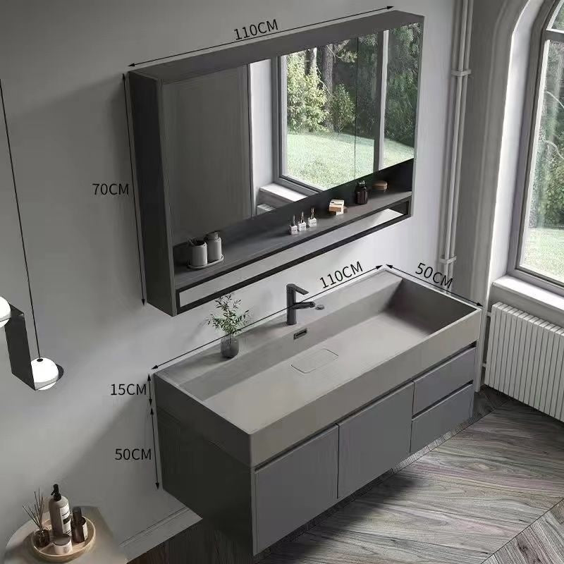 QW- Smart Mirror Real Wood Storage Bathroom Wash Cabinet