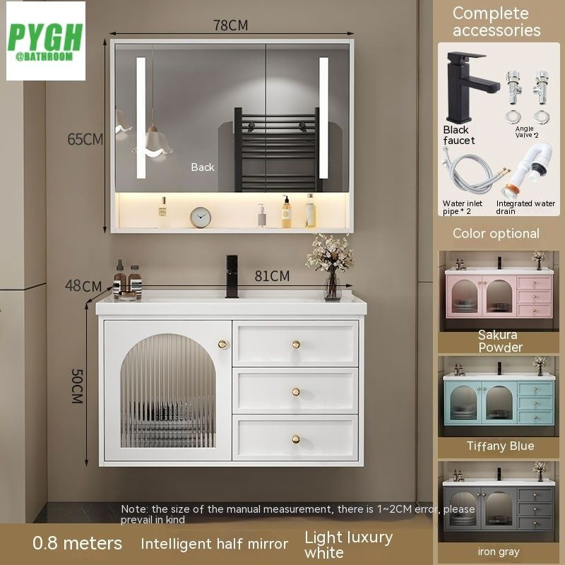 QW- Smart Mirror Real Wood Storage Bathroom Wash Cabinet