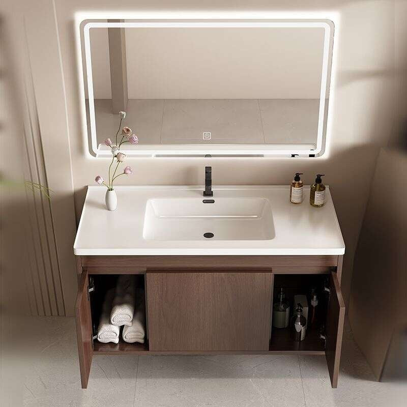 QW- Kabinet Penyimpanan Singki Cermin Pintar di Bilik Mandi 