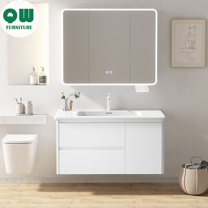 Set Kabinet Pintar Logam Aluminium QW- dengan Singki Bilik Mandi 
