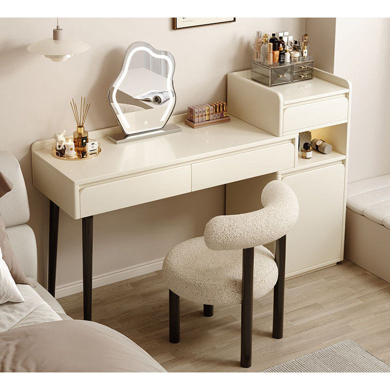 Bedroom Cream Wind Premium Makeup Cabinet Foldable Dressing Table