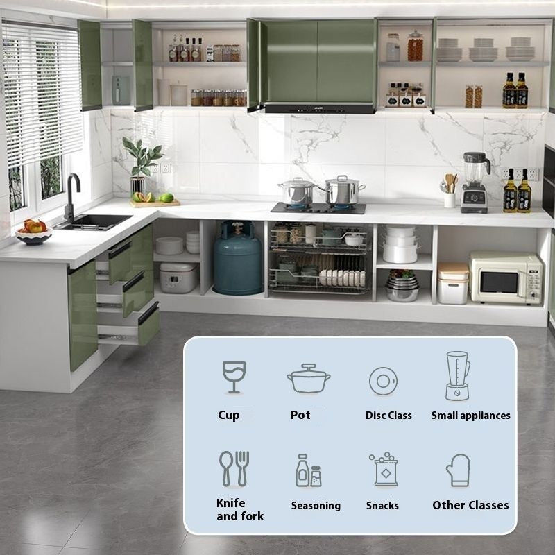 QW- Kabinet simpanan dapur, meja kerja dengan sinki