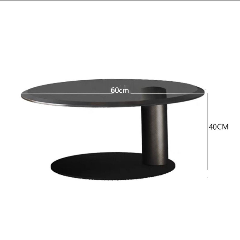 Light luxury design high sense walnut color simple coffee table combined small home round living room