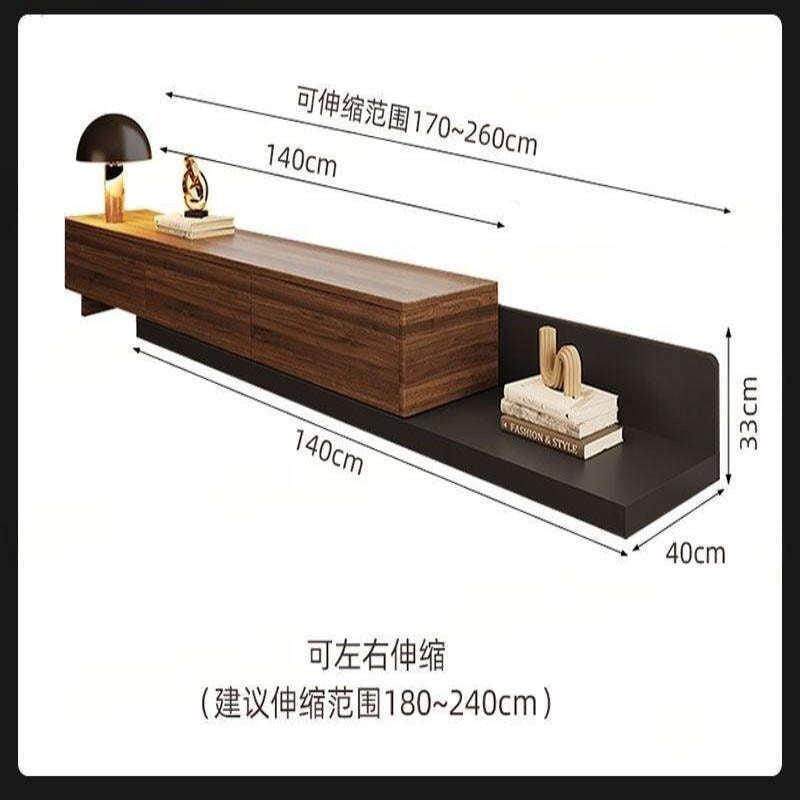 and Coffee Table Set, Expandable TV Stand, Modern Minimalist Floor Cabinet