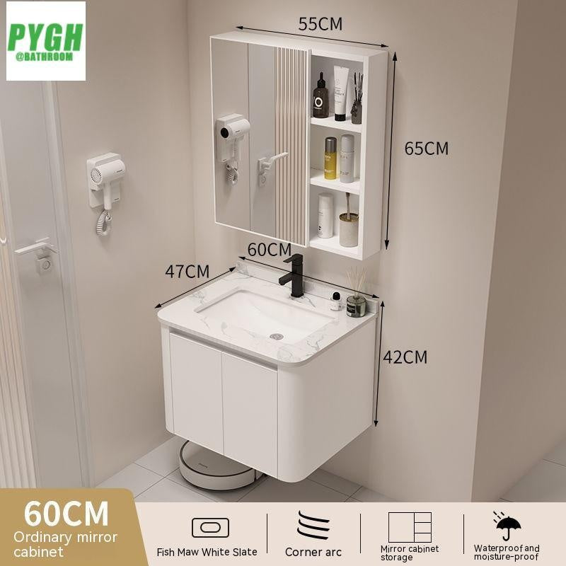QW- Basin space aluminum integrated basin cabinet, bathroom mirror, storage cabinet