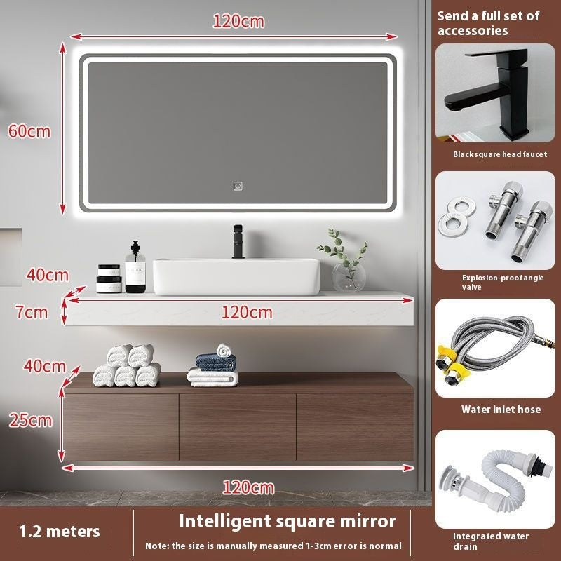 QW- Kabinet Penyimpanan Bilik Mandi, Singki, Kaunter Cermin Pintar 