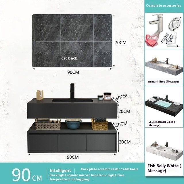 QW- Custom-made Premium Storage Cabinet Sink Set Smart Mirror Bathroom