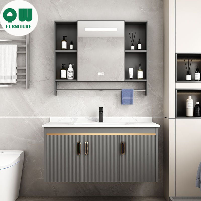 Kabinet Penyimpanan Aluminium QW- Cermin Pintar di Bilik Mandi, Singki Bilik Mandi 