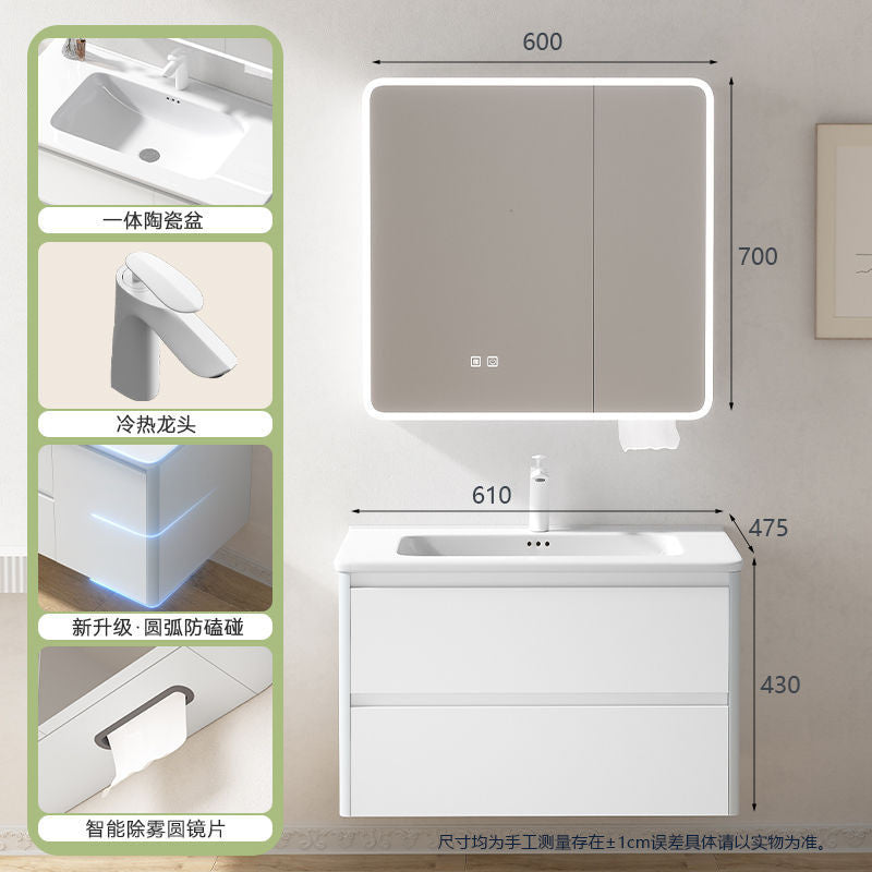 Set Kabinet Pintar Logam Aluminium QW- dengan Singki Bilik Mandi 