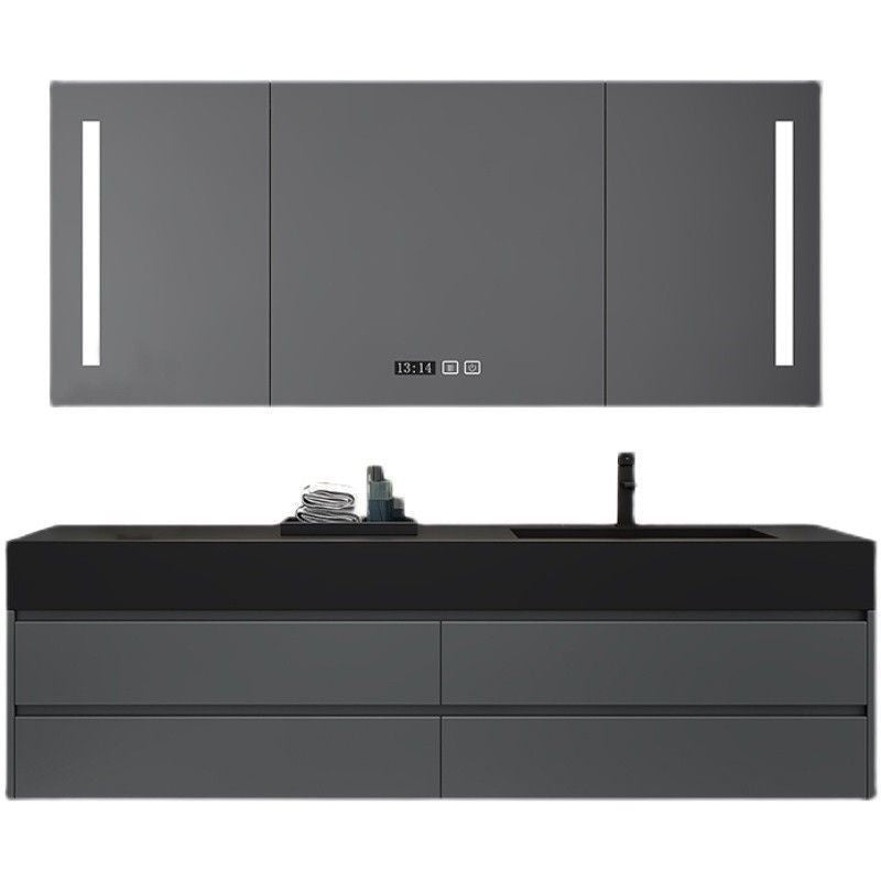 Kabinet Penyimpanan Bilik Mandi Kaca Singki Pintar Rockboard Buatan Sendiri QW 