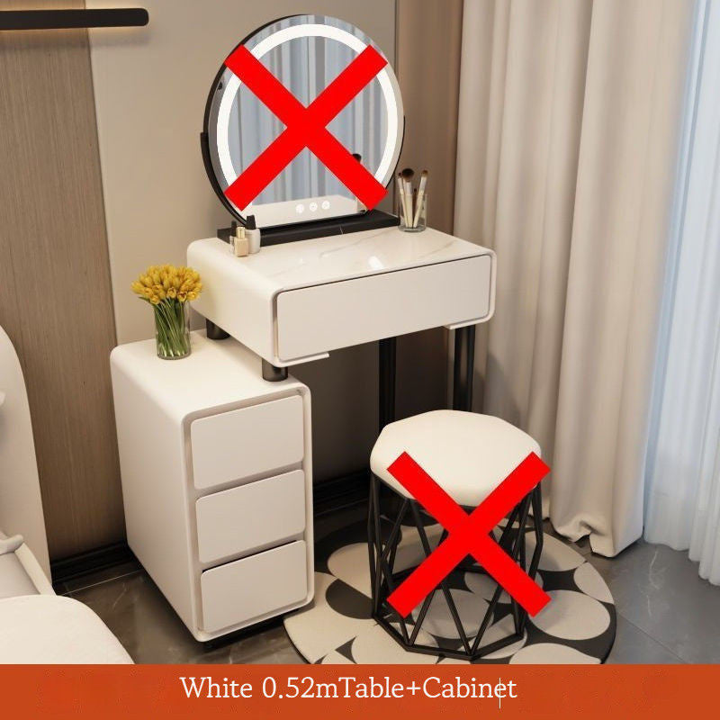 Solid Wood Table Cabinet, All In One Rock Board Dressing Table, Multipurpose, Large Capacity