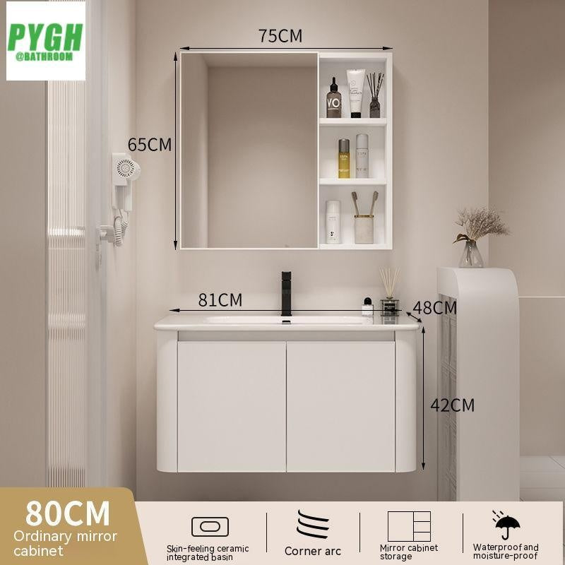 QW- Basin space aluminum integrated basin cabinet, bathroom mirror, storage cabinet