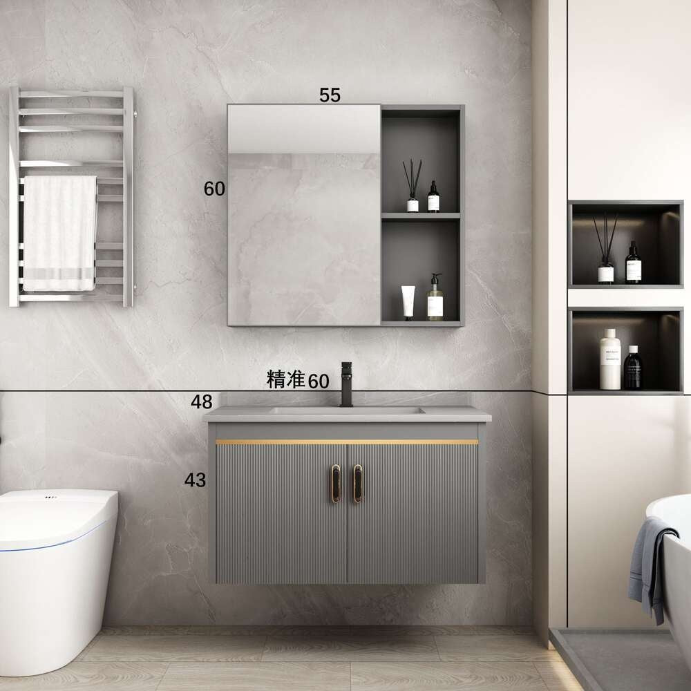 Kabinet Penyimpanan Aluminium QW- Cermin Pintar di Bilik Mandi, Singki Bilik Mandi 