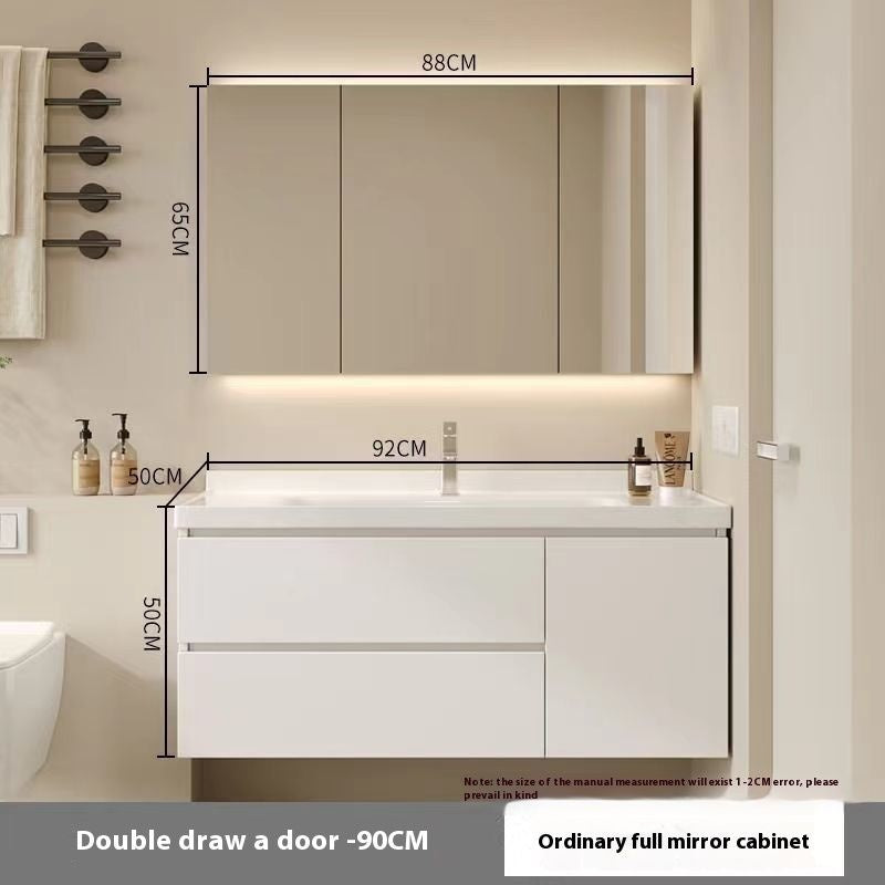 QW- Smart Mirror Real Wood Storage Cabinet in the Bathroom, Bathroom Sink Set