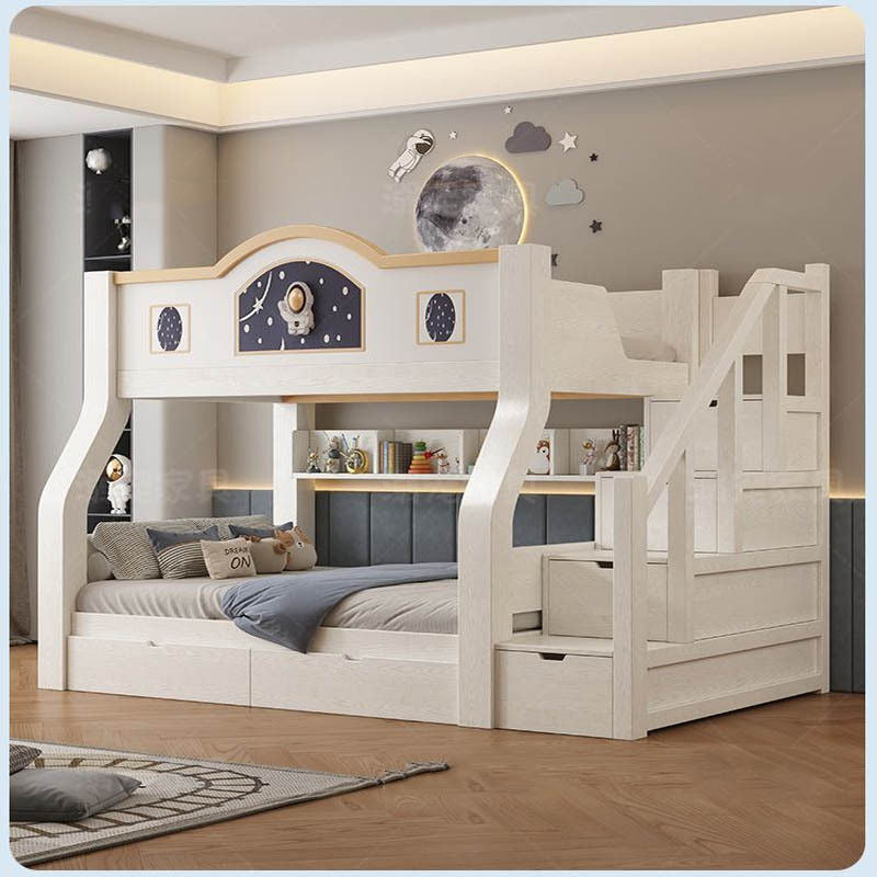 Two-story bunk high-low wooden children's small bed, solid wood, many sizes