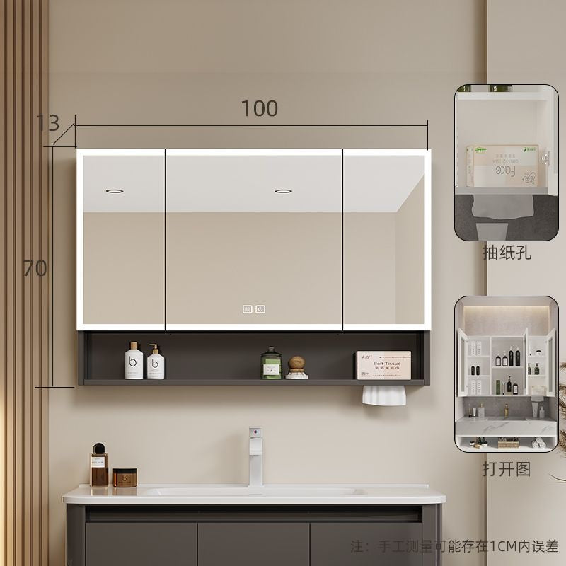 Kabinet Bilik Mandi Aloi Aluminium QW- Cermin Pintar 