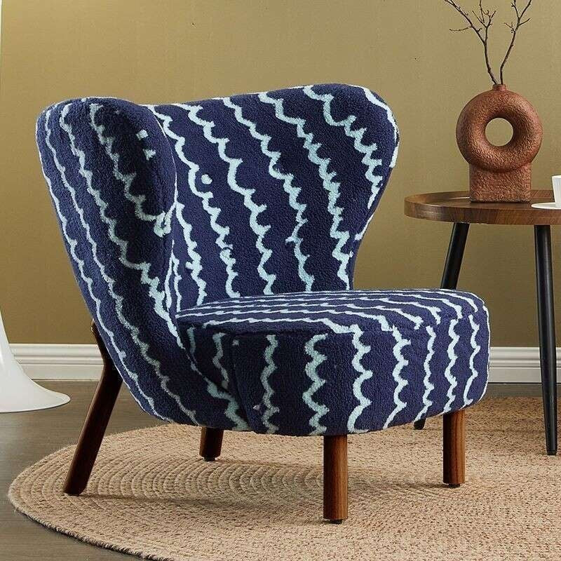 Single sofa with minimalist design, fleece jacquard lounge chair for the living room or balcony, comfortable sofa.