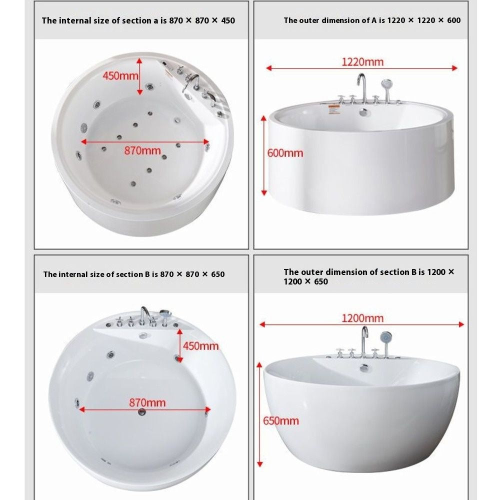 Tab Mandi Bulat QW- QW dengan Fungsi Luncur Air + Lampu 