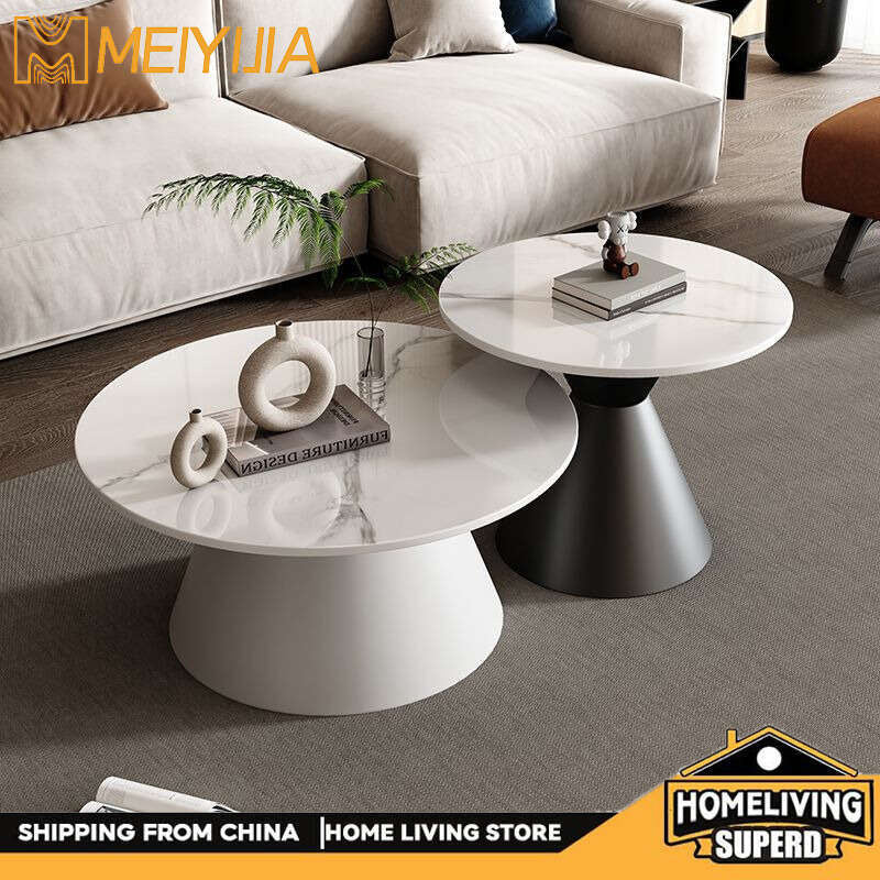 Slate Coffee Table Light and elegant coffee Sofa side for home living room, small round table